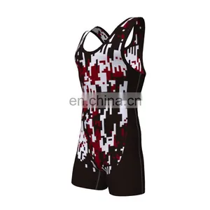 Custom Sublimation Youth Cool Wrestling Singlets thumbnail-1