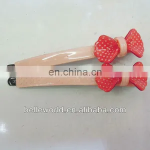 Mini Polka Dot Hair Clips Acessaries With Bow Snap Clip thumbnail-1