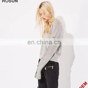 Girl Long Sleeves With Buttons Knit Pullover Sweater thumbnail-2