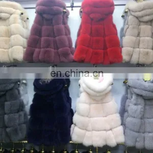 Russian Style Fox Fur Vest With Hat Real Fox Fur Gilet For Women thumbnail-5