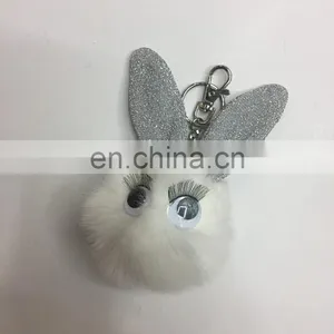 Wholesale Animal Fur Pom Poms Keychain thumbnail-6
