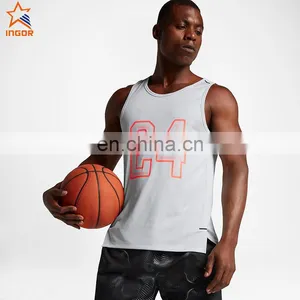 Wholesale Plain White Compression Fitness Gym Tank Top Men thumbnail-1