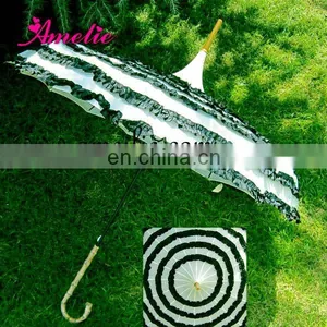 A0402 Stripe Pagoda Wedding Umbrella thumbnail-1