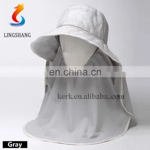 Outdoor Wide Brim Unique Desigh Polyester Woman Hat With Detachable Beautiful Veil thumbnail-5