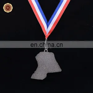 Wr Wholesale Metal Medal Collectible Silver Foil 3D Medal With Free Ribbon for Awards thumbnail-3