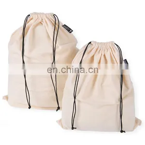 Customisable Logos Printable Cheap Drawstring Cotton Bags thumbnail-1