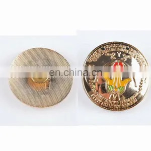 Shiny Gold Plated Cap Badge for Military thumbnail-1