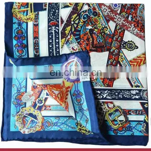 53cm Square Wholesale China Factory Silk Printed Scarf thumbnail-4