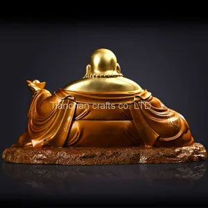 The Bronze Sitting Laughing Buddha Statue is Depicted as Fat and Smiling thumbnail-3