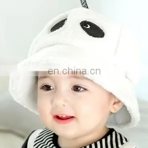 Autumn New Baby Hat Cover Cap Baby Cartoon Panda Plush Basin Hat thumbnail-3