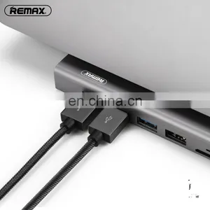 Remax Ru-u70 Hanmo Series Eleven In One Usb Type-c Adapter With Gigabit Network Docking Station For Laptop thumbnail-4