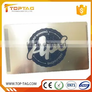 Silver Stainless Steel Metal Business Card With Hollow Logo thumbnail-1