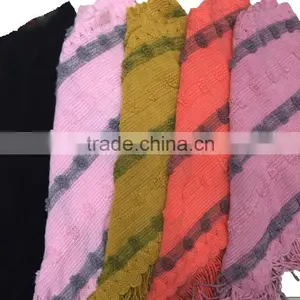 Women Latest Design New Fashion Style Fashion Acrylic Poncho Shawl With Tassels thumbnail-2