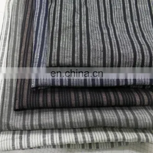 Pure Linen Striped Dress Fabric Yarn-dyed Linen Striped Fabric thumbnail-1