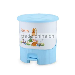 Indoor PP Plastic Foot Pedal Garbage Bin Trash Can for Home Use thumbnail-1
