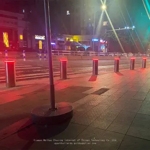 219*600 mm Stainless Steel Road Block Fixed Bollard Anti-collision Design 36V DC Safety Voltage With LED Light thumbnail-1
