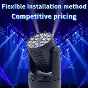 LED Moving Head Light Portable Size 18X12W LED Wash Light With RDM and Music Control DMX Controlled DJ Lights thumbnail-1