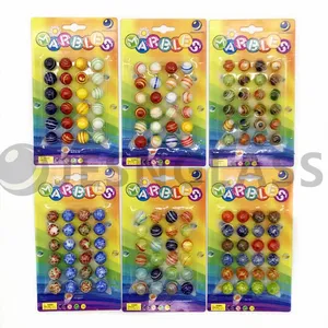 Hand Made Glass Marbles for Children‘s Toy in Various Styles, Children's Gift ,educational Toy,blister Package thumbnail-3