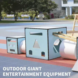 Kindergarten Climbing Frame, Children's Sensory Integration Balance Beam, Outdoor Square Box, Game Roller, and Outdoor Climbing Ladder thumbnail-1