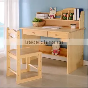 Customize Factory Price 100% Solid Wood Pine Wood Children Studying Desk and Chair Wholesale thumbnail-2
