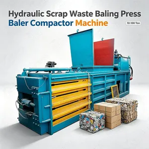 Hydraulic Scrap Waste Baling Press Baler Compactor Machine for Aluminum Can Cardboard Metal Recycling thumbnail-1
