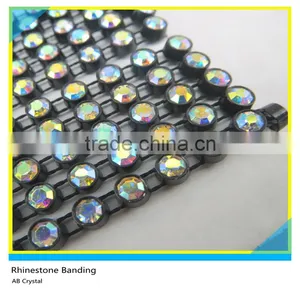 Crystal Band Sewing Plastic Ss16 4mm Crystal Coffe Banding 1x130 Pcs 10 Yards thumbnail-3