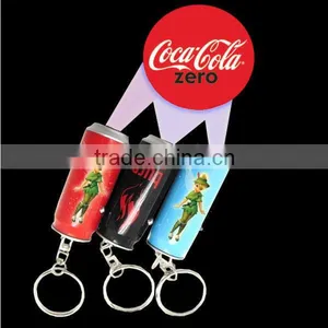 Can Shape Projection Keychain Flashlight Led Torch,promotional Gifts Led Bottle Keychain With Logo thumbnail-5