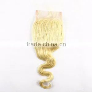 Wholesale Lace Closure Blonde Brazilian Free Parting Lace Closure Round Lace Closure thumbnail-1