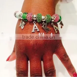 Alpha Kapp Alpha Wholse Alloy AKA Beads Sorority Bracelets for Girls and Women Greek Letter Bracelet thumbnail-1