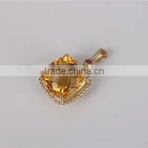 Pendant With Fashion Design 10 K Yellow Gold Different Types of Crystal Pendant Chains Jewelry thumbnail-5