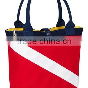 2016 8oz Red and White Color Custom Printed Canvas Tote Bag for Promotion Bulk thumbnail-1