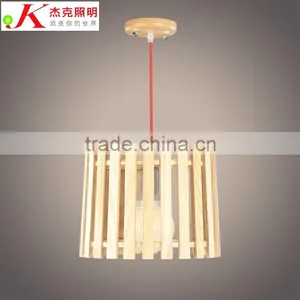 Wooden LED Pendant Light JK-8005B-06 Vintage Industrial Wood Lantern Pendant Lamp With Edison Bulb for Home/hallway thumbnail-3