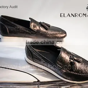 Ostrich Grain British Vintage Style Men Tassel Shoes Loafer Quality Choice thumbnail-2