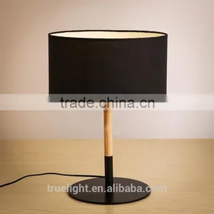 Hot Saled Wooden E27*1 Table Lamp, Fabric /cloth Small Desk Light Quality Choice thumbnail-1