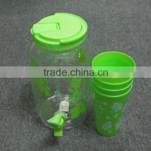 2015 Hot Selling Camping Juice Dispenser With Tumbler BPA FREE Jar PET Juice Jar With Tumblers thumbnail-2