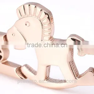 Custom Jewelry 316l Titanium Steel Rose Gold Plated Charm Bracelets Horse Bangles thumbnail-5