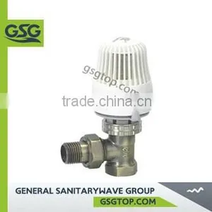 GSG Radiator Valve RV141 Thermostatic Radiator Valve Straight Body Nickel Plated White Head thumbnail-1