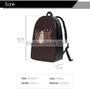 High Quality 3D Print Custom Leather Men Travelling Backpack Bag thumbnail-5