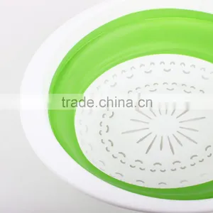 Portable Round Customized Colorful Food Grade Plastic Collapsible Basket thumbnail-6