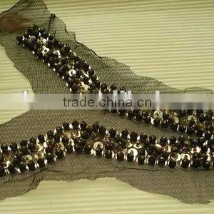 Handmade Beaded Appliques Design of Neck of Suit thumbnail-1