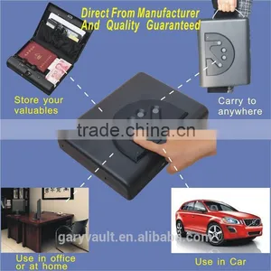 Wholesale- MS500 Micro Vault Biometric Fingerprint Handgun Pistol Small Car Security Storage Steel Safe Box / Gun Vault thumbnail-3