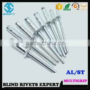 HIGH QUALITY FACTORY DOME HEAD ALU/ST MULTIGRIP POP RIVETS thumbnail-1