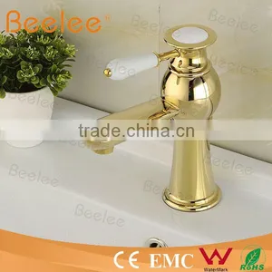Single Lever Basin Mixer Luxury Golden Water Faucet thumbnail-1