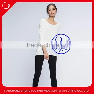2015 China Supplier Custom Fashion Three Quarter Sleeve Women Blank t Shirt Wholesale thumbnail-1