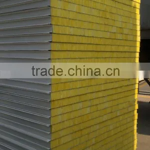 Fireproof and Insulated Metal Faced Fiber Glass Wool Sandwich Panel for Wall Board Quality Choice thumbnail-5