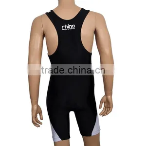 Sublimation Black Spandex Wrestling Singlets Lycra Material thumbnail-2