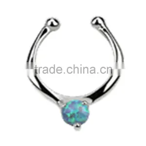 Opal Illusion Faux Clicker Septum Nose Ring thumbnail-4