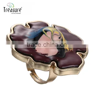 Wholesale Jewelry Mix Color Oil Painting Adjustable Fashion Ring Jewelry thumbnail-6