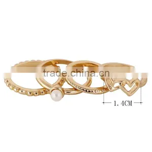 Yellow Gold Wedding Joint Armor Knukle Ring Sets Settings Without Stones thumbnail-4