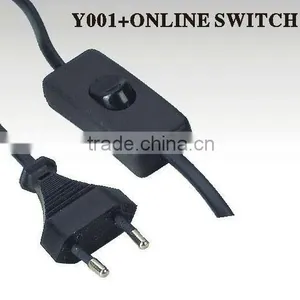 EU Powelamp Holder European Standard ac Power Cord With Switch thumbnail-1